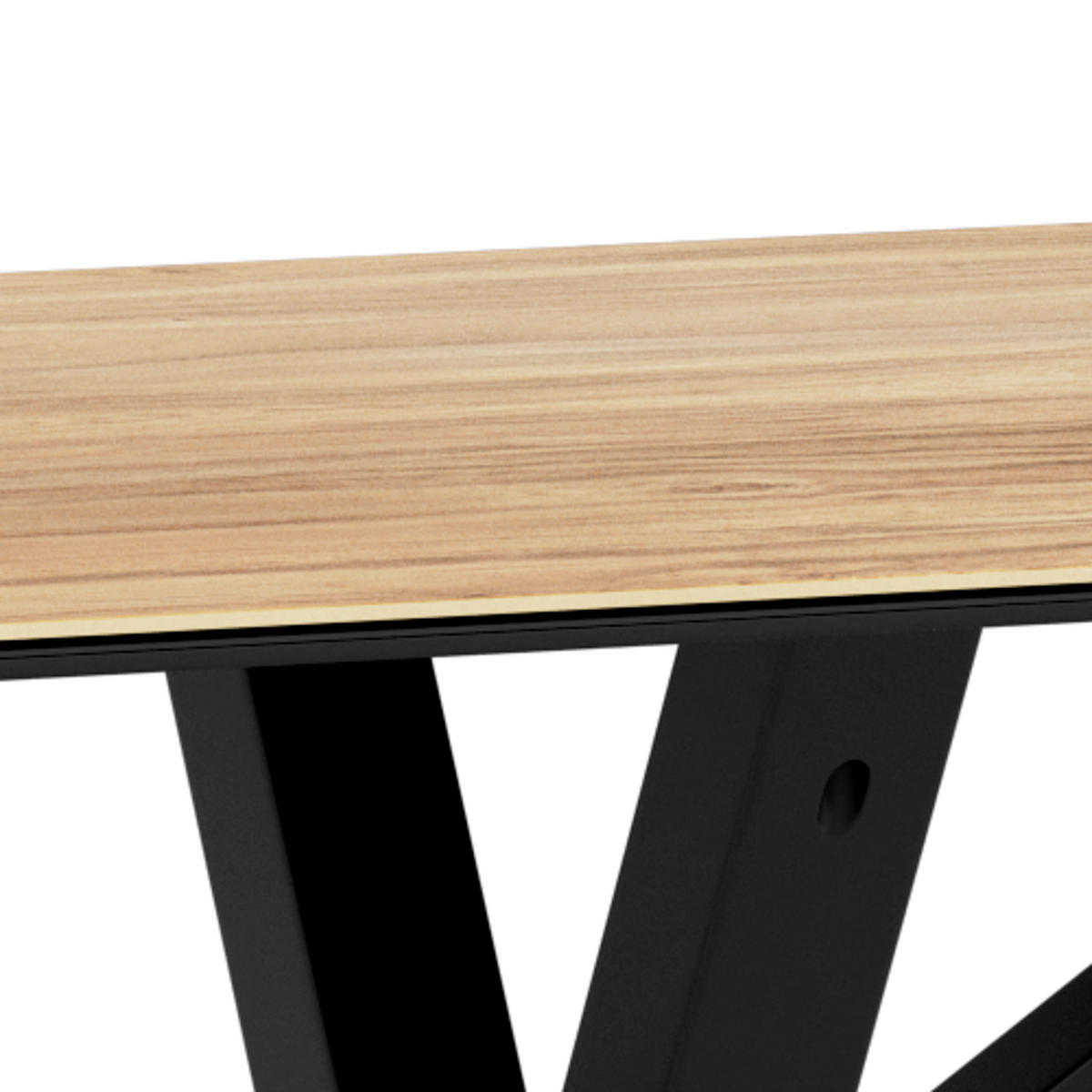 ESSTISCH in Metall, Glas, Keramik 160/90/75,5 cm  - Eichefarben/Schwarz, MODERN, Glas/Keramik (160/90/75,5cm) - MID.YOU