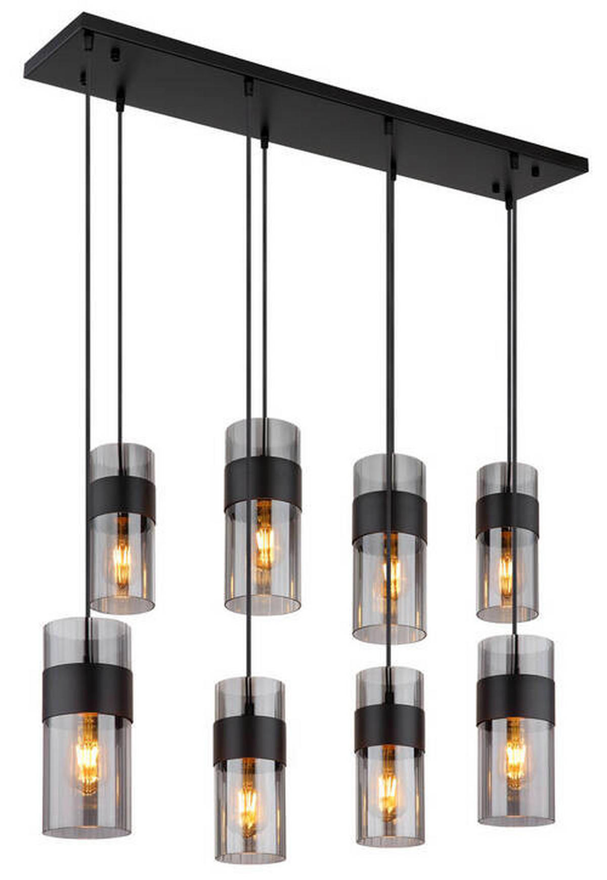 VISEČA SVETILKA     102/28/150 cm         E27 - črna, Design, kovina/steklo (102/28/150cm) - Globo