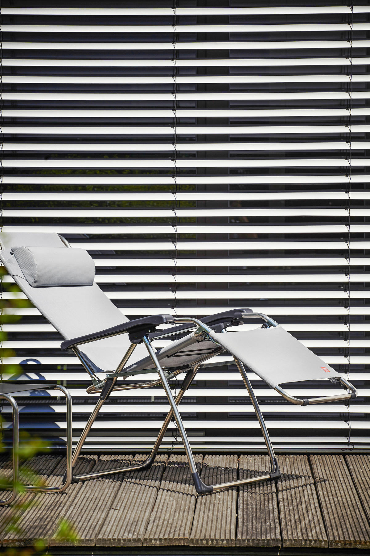 GARTEN-RELAXSESSEL 82/118/66,5 cm  - Taupe/Silberfarben, Design, Textil/Metall (82/118/66,5cm) - FIAM