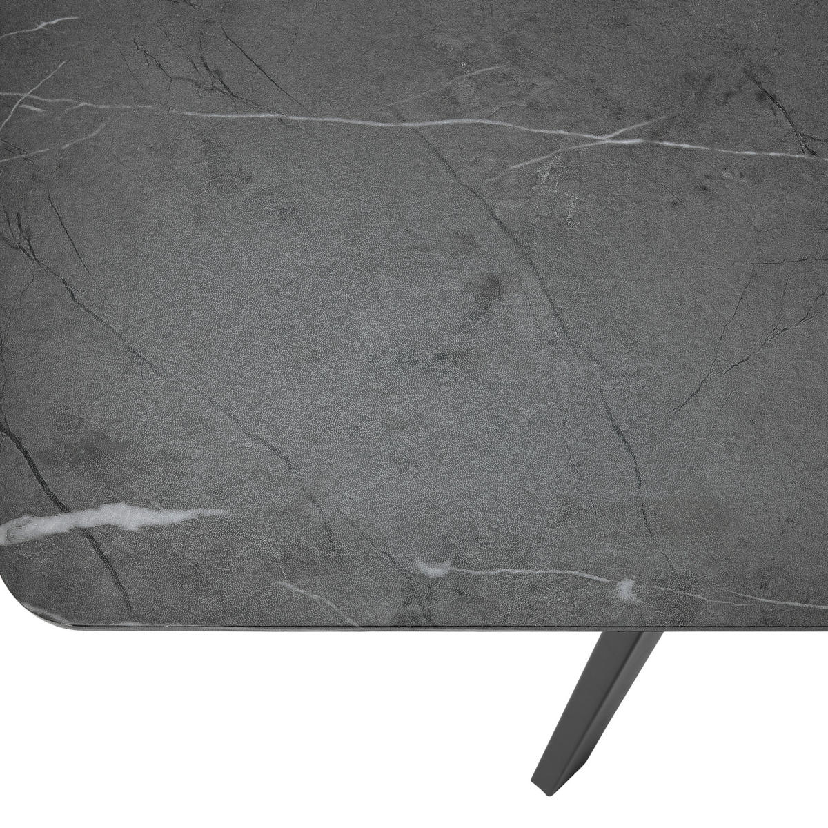 ESSTISCH Grau rechteckig  ausziehbar  - Schwarz/Grau, KONVENTIONELL, Holzwerkstoff/Metall (140/180/75/80cm) - MID.YOU