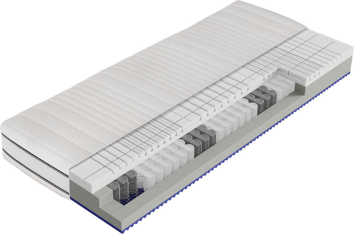 TASCHENFEDERKERNMATRATZE Dream Deluxe 3D Pro 180/200 cm Höhe ca. 22 cm  - Weiss, Basics, Textil (180/200cm) - Dieter Knoll