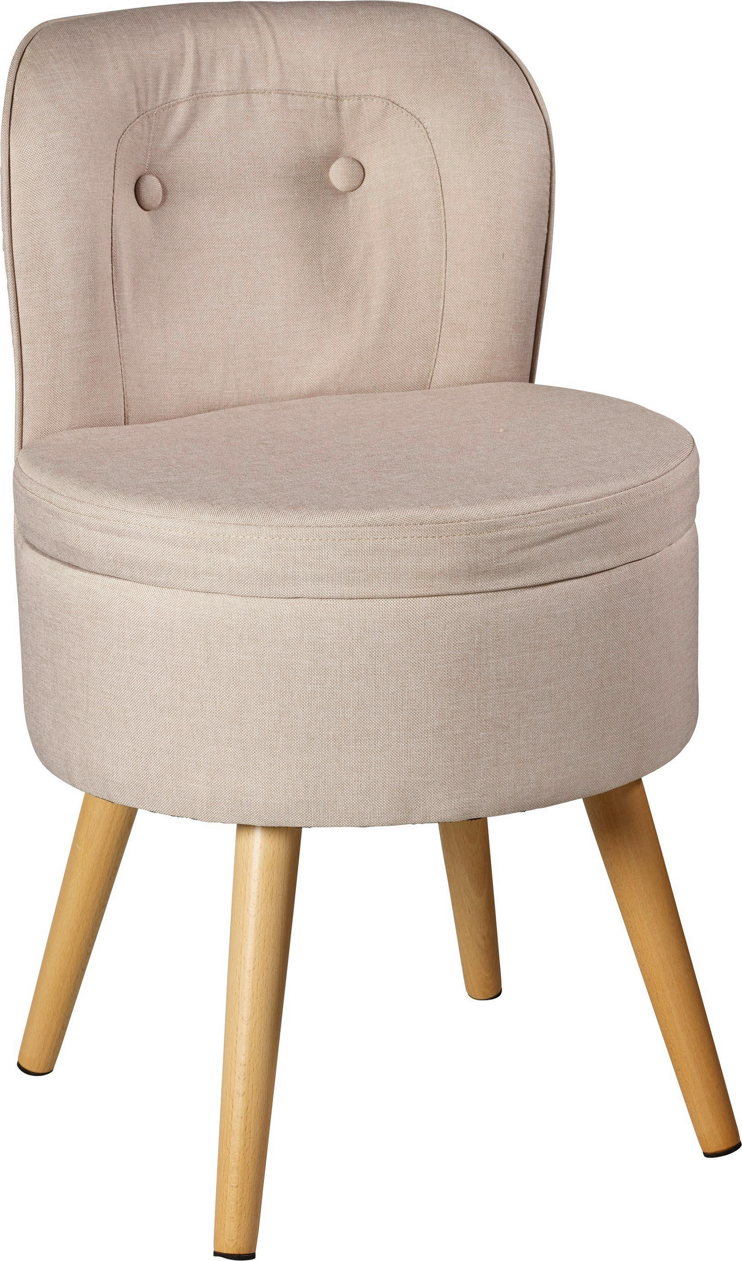 SESSEL in Struktur, gesteppt Creme  - Creme/Naturfarben, Design, Holz/Textil (42/71/42cm) - Echtwerk
