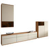 WOHNWAND  in Buchefarben, Beige  345/215/45 cm  - Beige/Buchefarben, KONVENTIONELL, Glas/Holzwerkstoff (345/215/45cm) - Venda