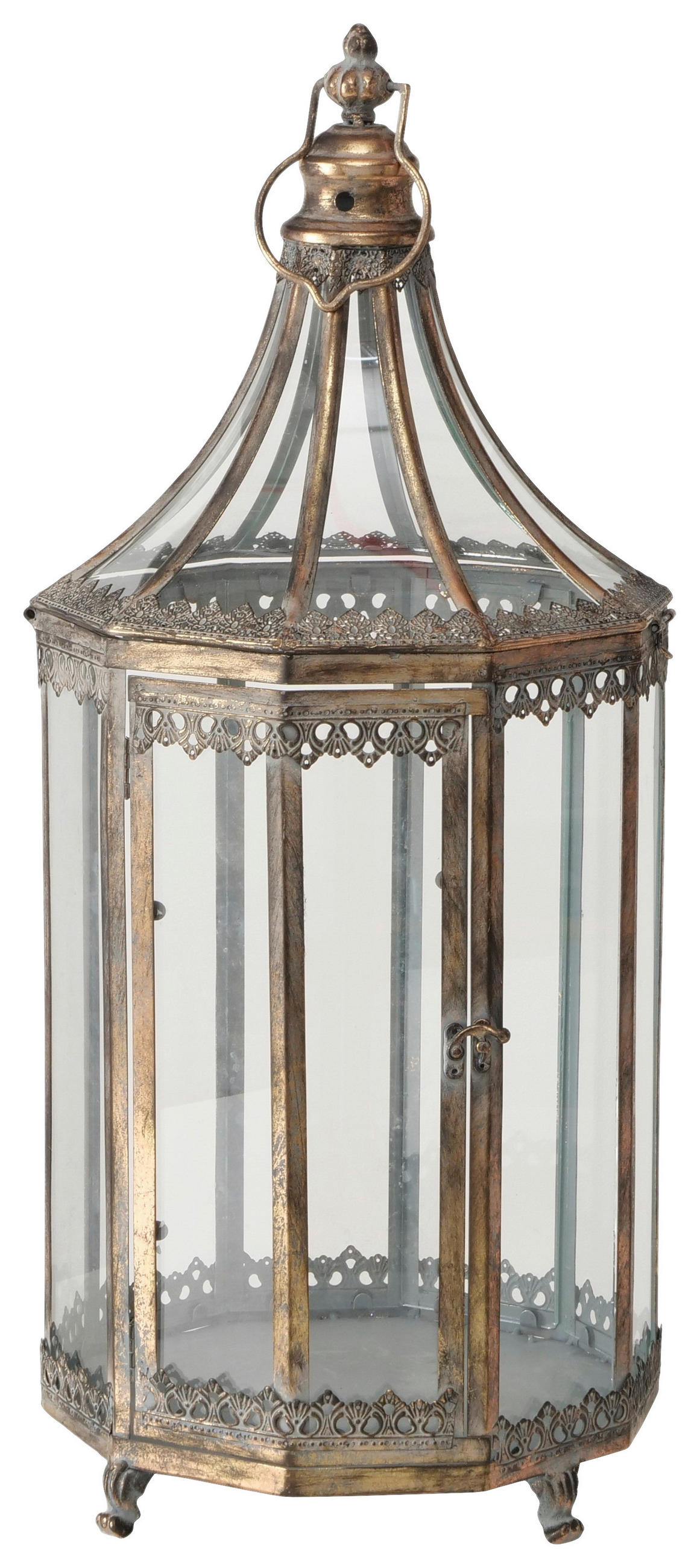 LATERNE - Goldfarben, Trend, Metall (33/31,5/76cm) - Ambia Home