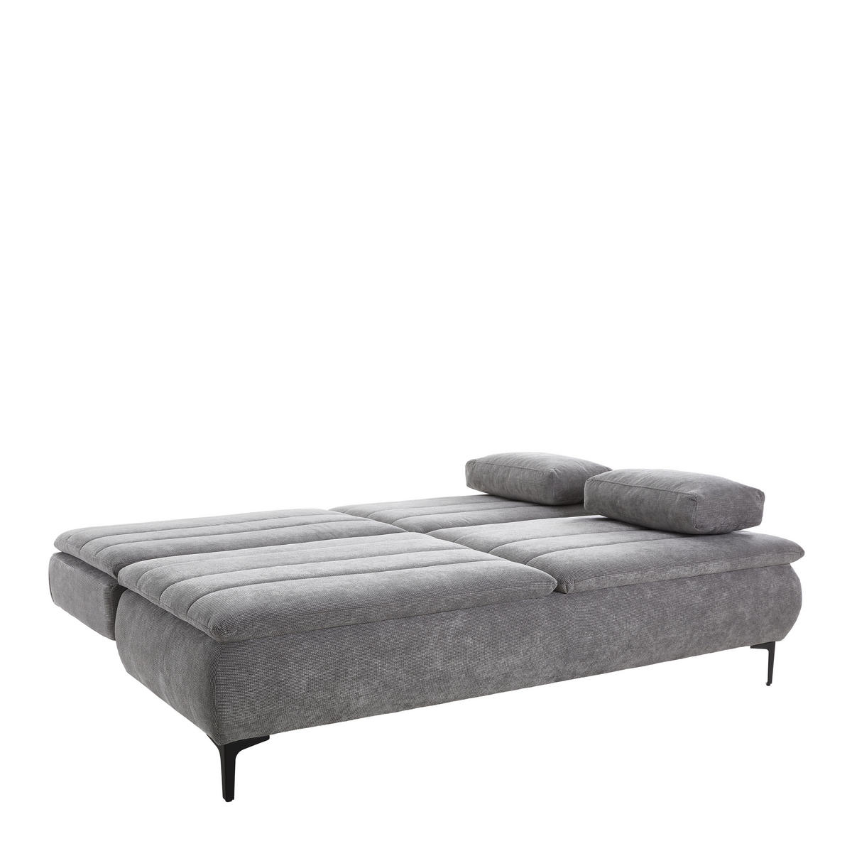 BOXSPRING SOFA siva  - siva/crna, Dizajnerski, tekstil/metal (204/93/100cm) - Novel