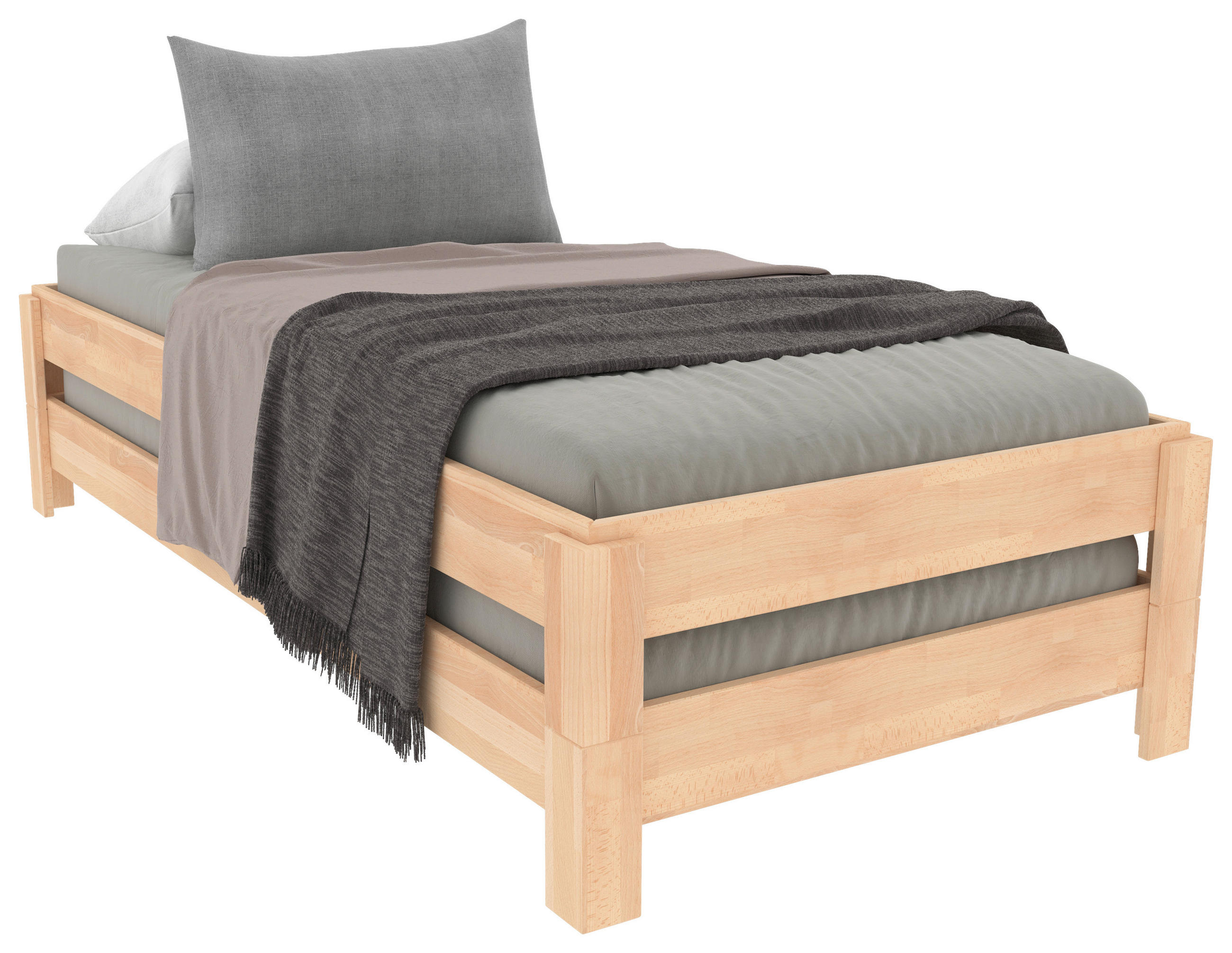 STAPELBETT  90/200 cm Kernbuche  - Kernbuche, Natur, Holz (90/200cm) - MID.YOU