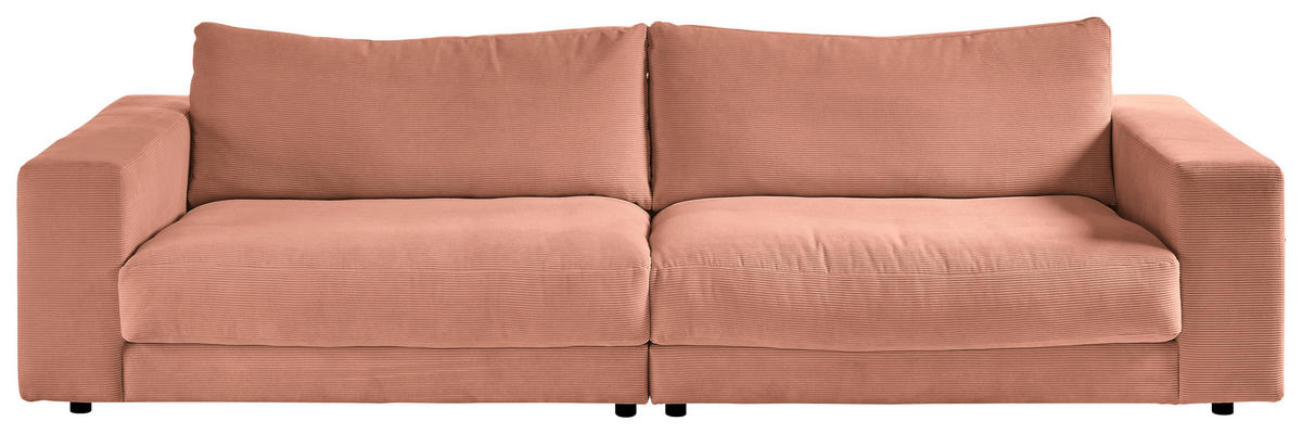 3-SITZER-SOFA in Cord Rostfarben  - Rostfarben/Schwarz, Design, Kunststoff/Textil (290/86/127cm) - Lomoco