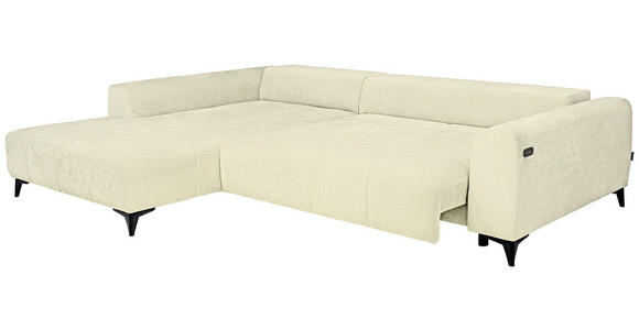 ECKSOFA  in Chenille Creme  222/279 cm  - Creme/Schwarz, KONVENTIONELL, Kunststoff/Textil (222/279cm) - Hom`in