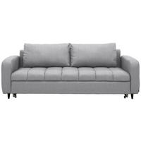 SCHLAFSOFA Cord, Velours Hellgrau Stoffauswahl, Bettfunktion erhältlich, Rücken echt, Armteil links, Armteil rechts  - Hellgrau/Schwarz, Design, Holz/Textil (236/88/101cm) - Lomoco