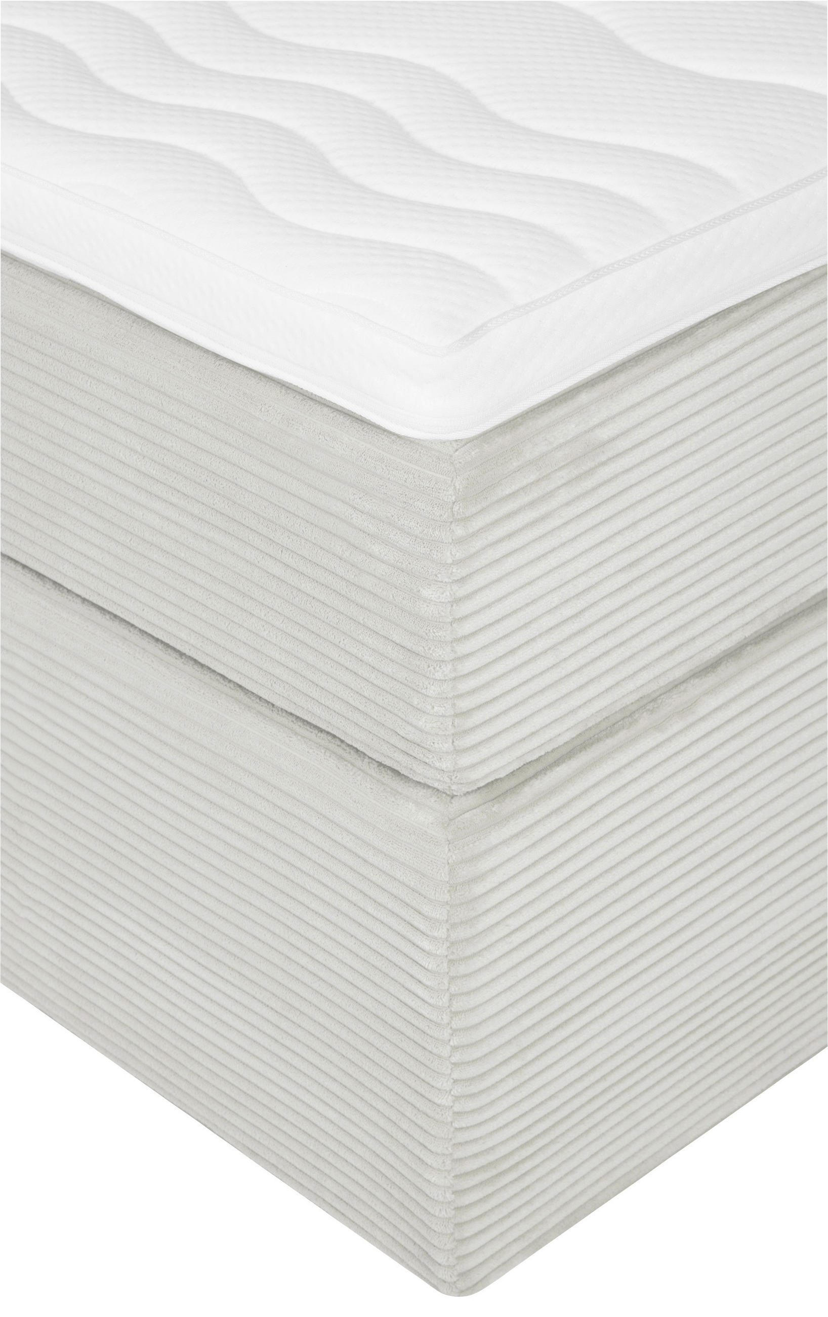 BOXSPRINGBETT 180/200 cm  in Weiß  - Schwarz/Weiß, KONVENTIONELL, Holz/Textil (180/200cm) - Boxxx