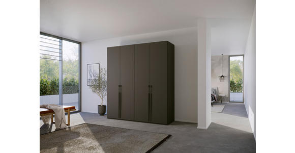 DREHTÜRENSCHRANK 201/235/60 cm 4-türig Graphitfarben - Graphitfarben, Trend, Holzwerkstoff/Metall (201/235/60cm) - Novel