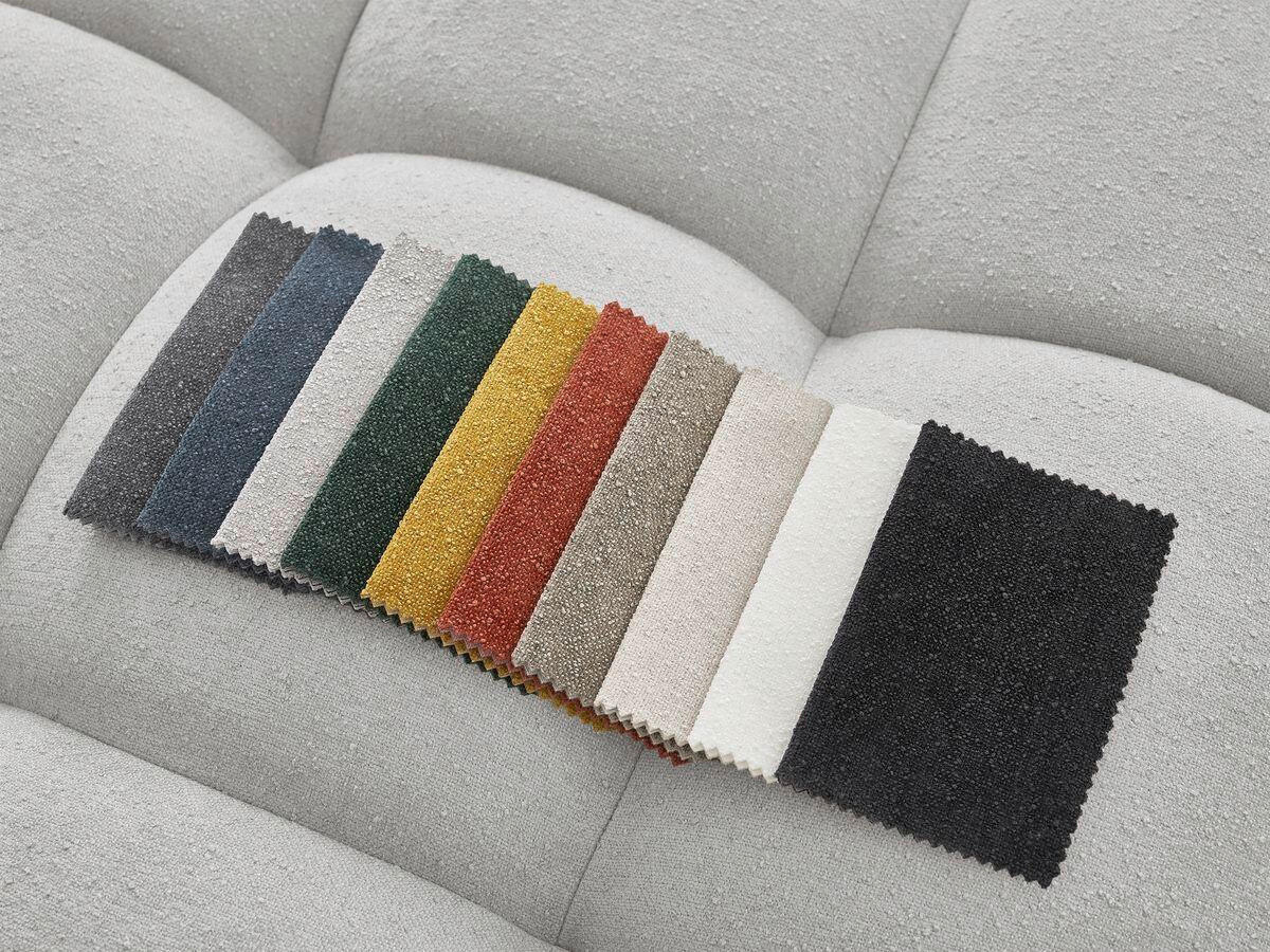 ECKSOFA Ottomane rechts  EVEREST Hellgrau Struktur  - Hellgrau/Schwarz, MODERN, Kunststoff/Textil (352/210cm) - Livetastic