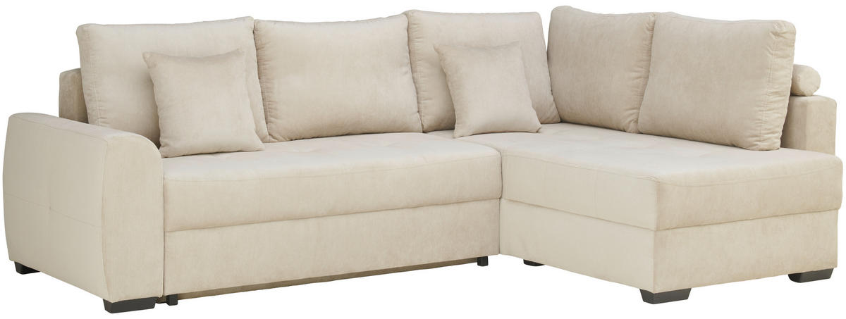 ECKSOFA in Cord Beige  265/182 cm  - Beige/Schwarz, MODERN, Kunststoff/Textil (265/182cm) - Stylife