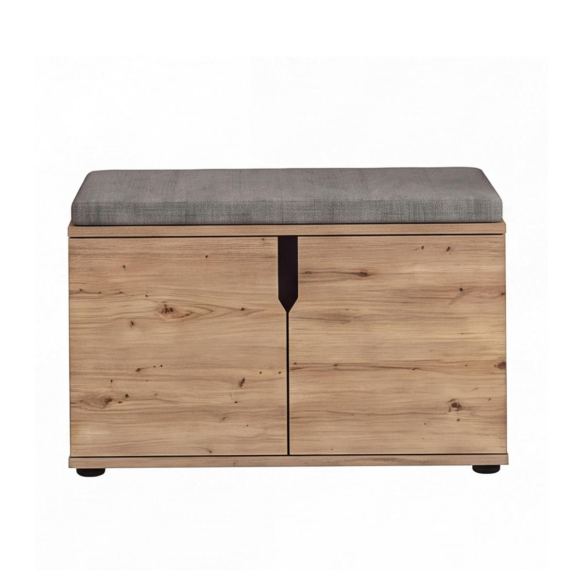 GARDEROBENBANK - Anthrazit/Schwarz, Design, Kunststoff/Textil (80/44/37cm) - MID.YOU