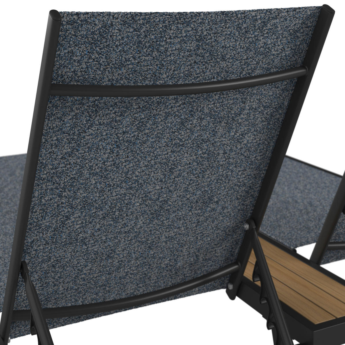 SONNENLIEGE 126/94/195 cm  - Dunkelgrau/Naturfarben, MODERN, Kunststoff/Textil (126/94/195cm) - Ambia Garden