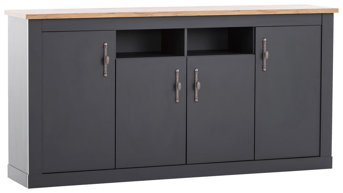 SIDEBOARD  in 200/104/45 cm  - Anthrazit/Silberfarben, Design, Holzwerkstoff/Metall (200/104/45cm) - MID.YOU