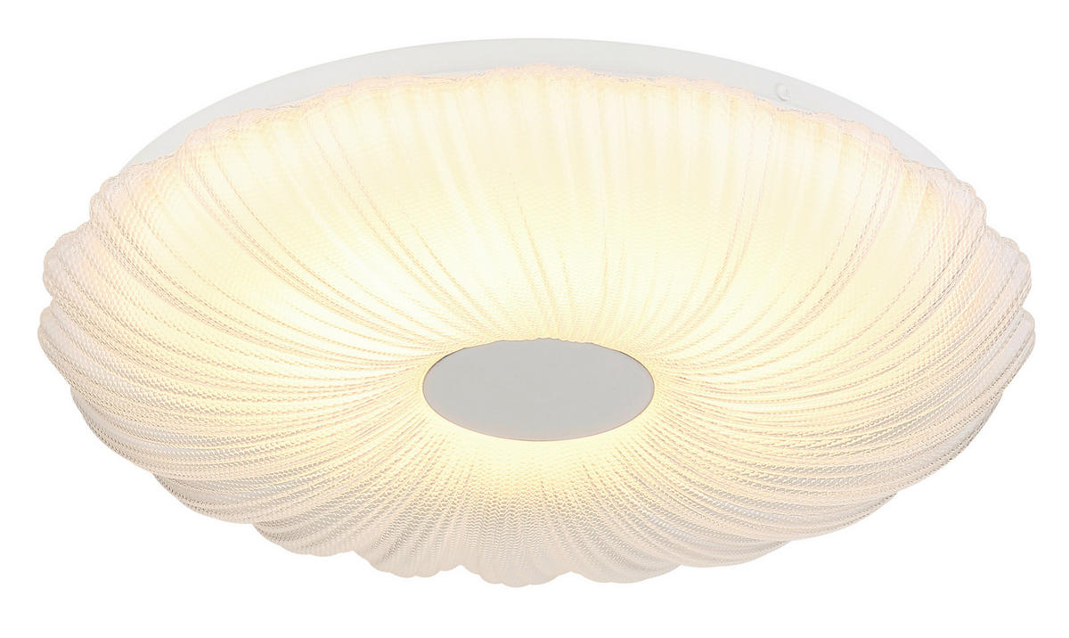 LED-DECKENLEUCHTE 38/7 cm   - Opal/Weiß, KONVENTIONELL, Kunststoff/Metall (38/7cm) - Globo