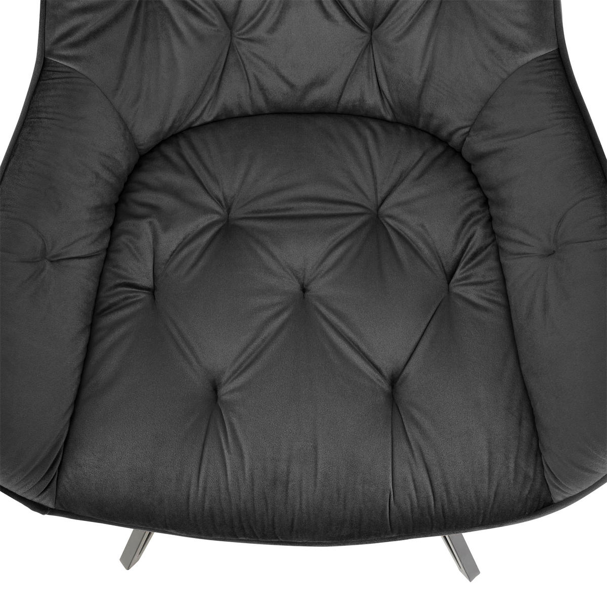ARMLEHNSTUHL  in Eisen Samt  - Schwarz, LIFESTYLE, Holz/Textil (61/82/62cm) - Livetastic