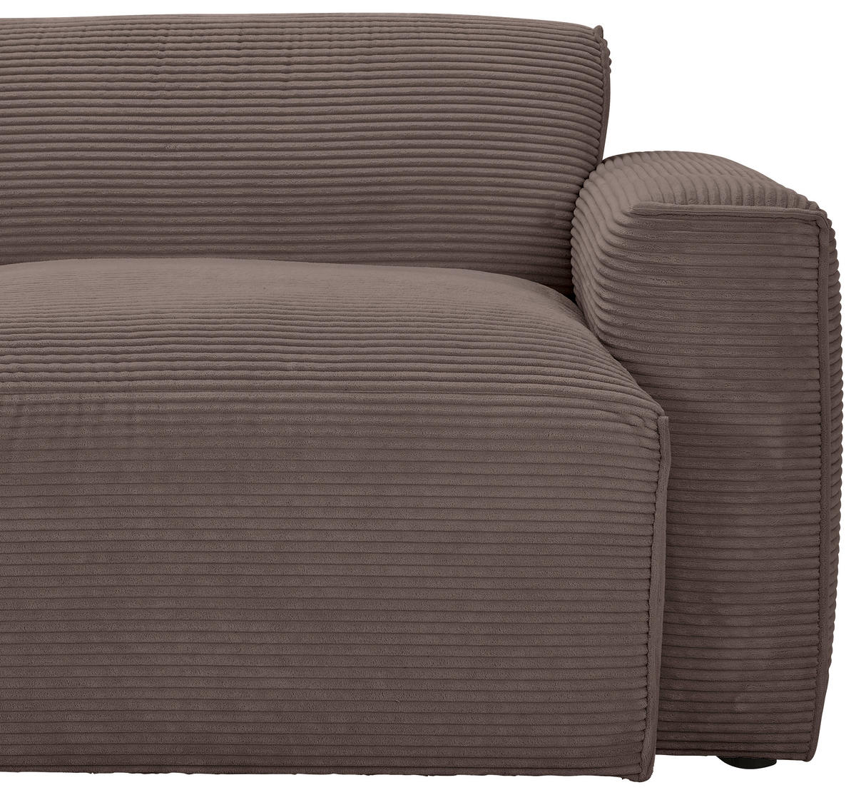 ECKSOFA in Cord Mokka  - Schwarz/Mokka, Design, Kunststoff/Textil (196/303cm) - Livetastic