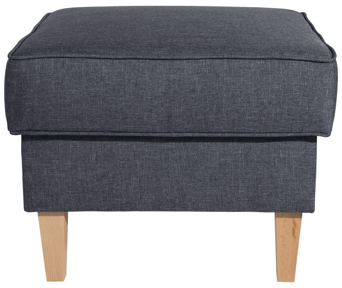 HOCKER in Textil Blau  - Blau/Buchefarben, Design, Holz/Textil (53/45/53cm) - Max Winzer