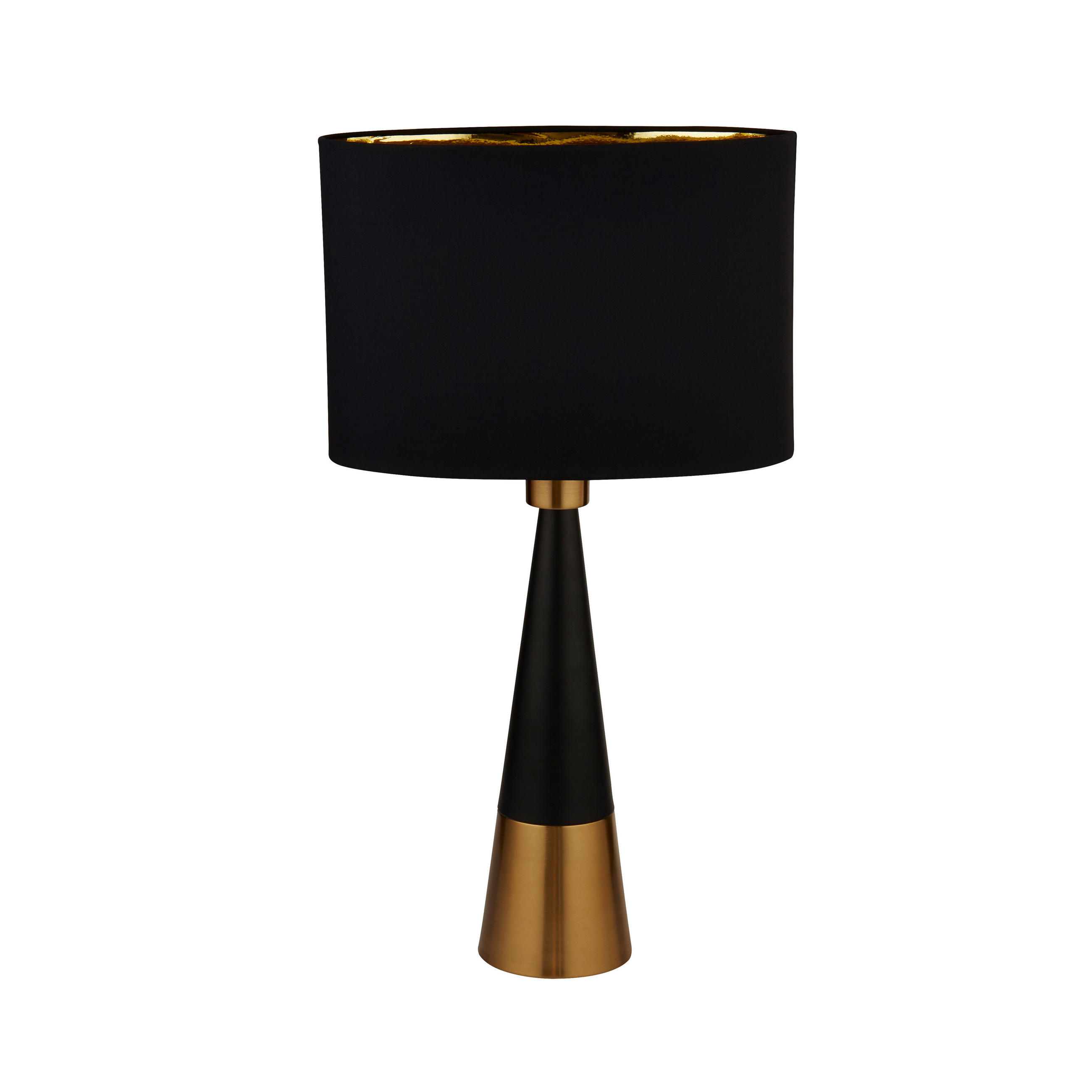 TISCHLEUCHTE Chloe 32.5/18.5/58.5 cm   - Goldfarben/Schwarz, Design, Kunststoff/Textil (32.5/18.5/58.5cm) - Searchlight