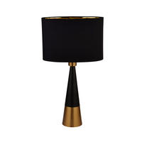 TISCHLEUCHTE Chloe 32.5/18.5/58.5 cm   - Goldfarben/Schwarz, Design, Kunststoff/Textil (32.5/18.5/58.5cm) - Searchlight