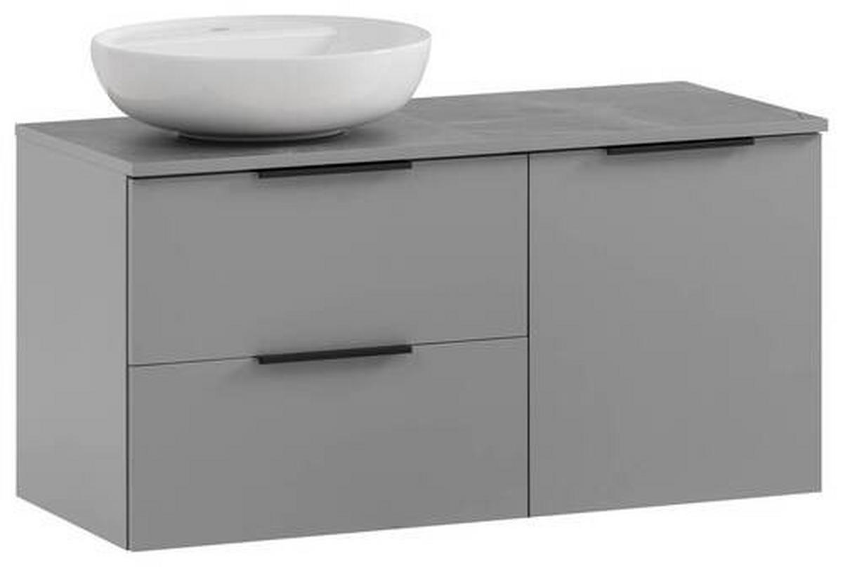 WASCHTISCHKOMBI 92,3 cm  - Platinfarben/Weiß Hochglanz, MODERN, Keramik/Holzwerkstoff (92,3cm) - MID.YOU