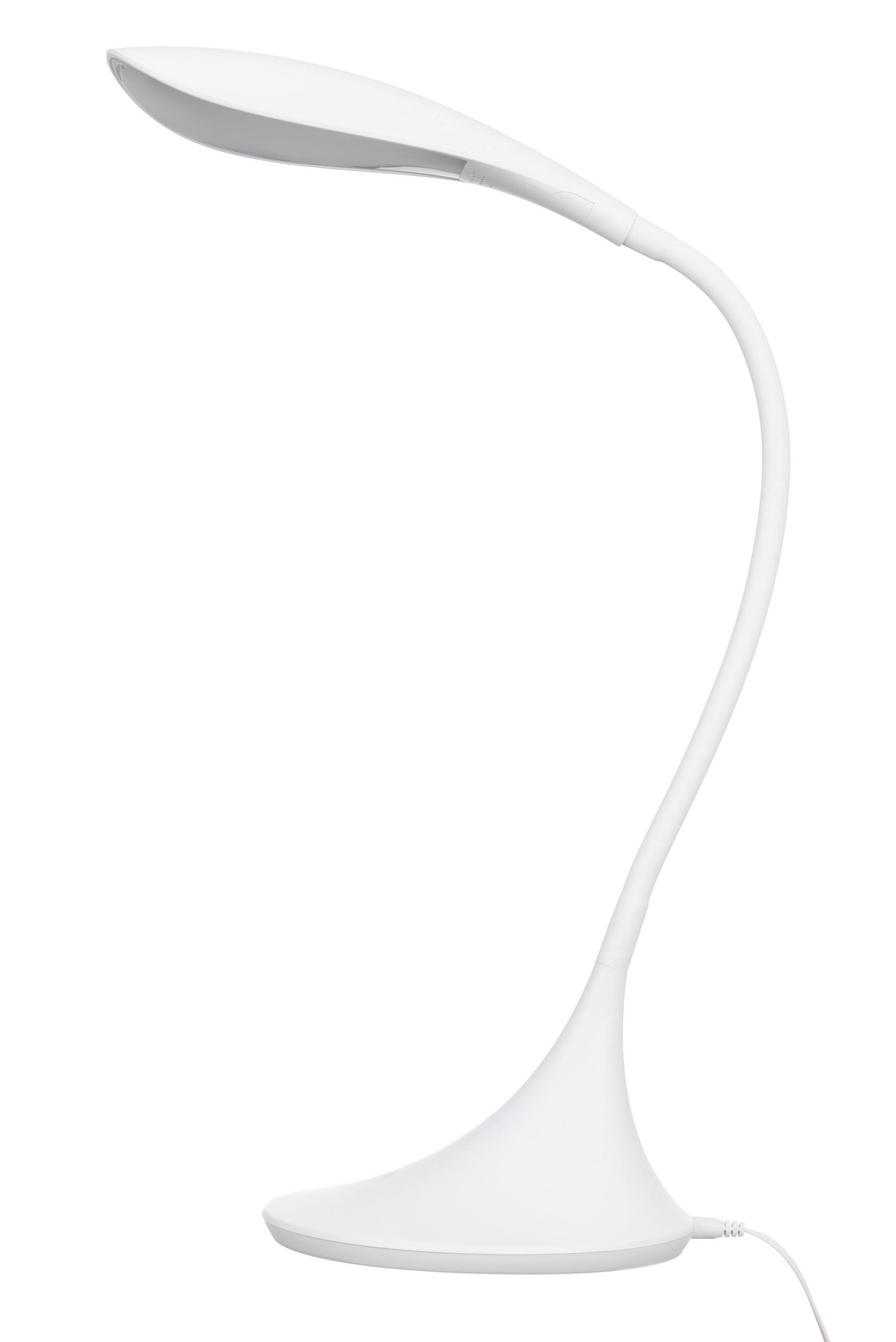 LAMPA NA PÍSACÍ STÔL, dotykový stmievač, 22/17/37,5 cm - biela, Basics, plast (22/17/37,5cm) - Novel