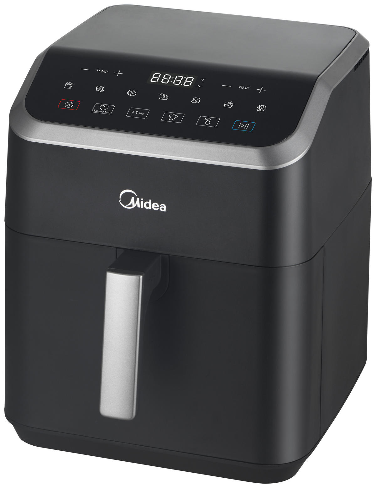 HEIßLUFTFRITTEUSE Airfryer MAD70000ADK 7 l  - Silberfarben/Schwarz, Basics, Kunststoff (38,7/34,3/27,1cm) - Midea