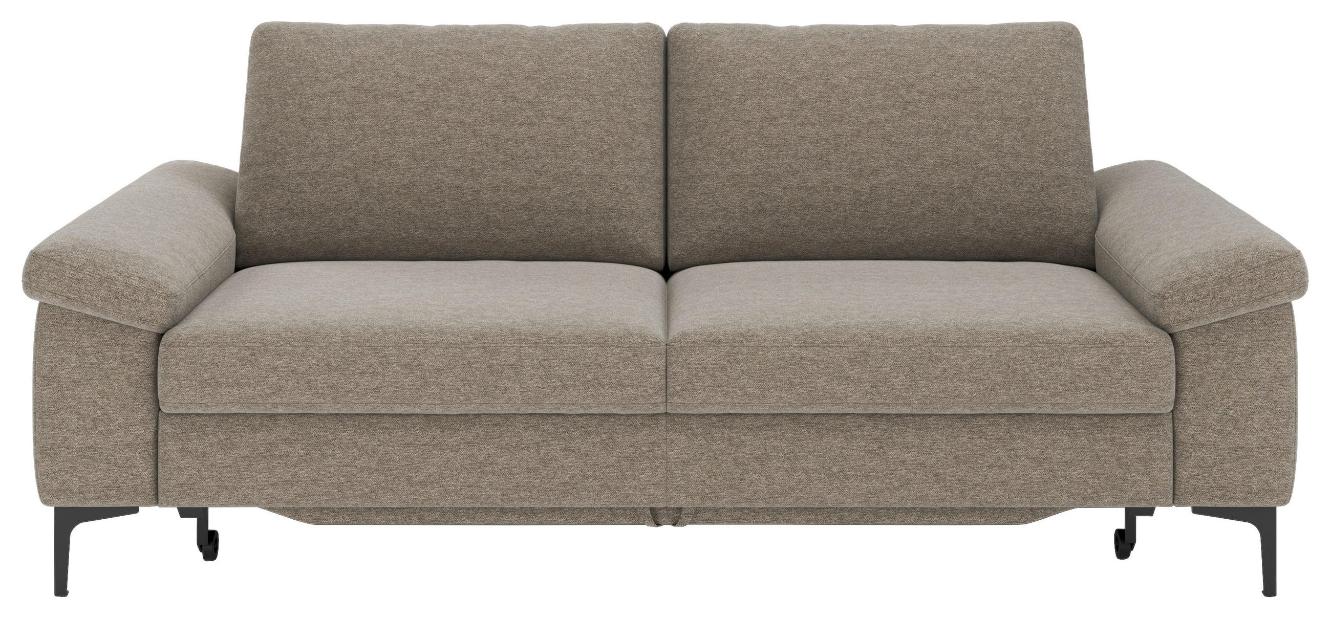 2,5-SITZER Flachgewebe Taupe  - Taupe/Schwarz, Design, Holzwerkstoff/Textil (204/89/97cm) - Pure Home Lifestyle