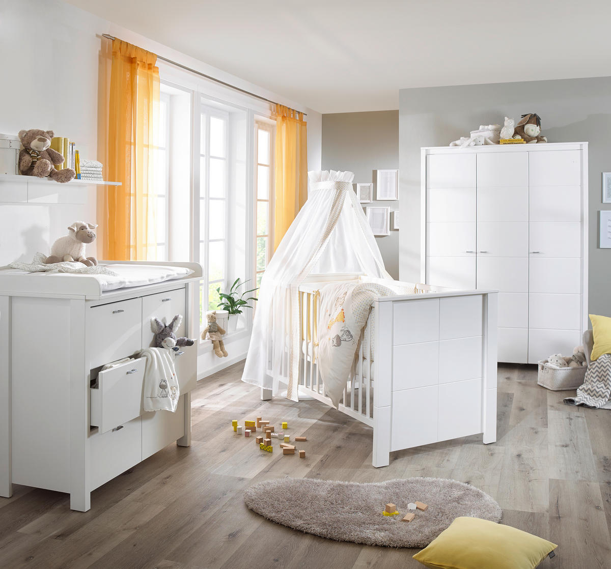GITTERBETT Julija  - Weiß, Trend, Holz (147/85/80cm) - My Baby Lou
