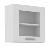 KÜCHENOBERSCHRANK 60/58/31 cm  in Weiß  - Silberfarben/Weiß, ROMANTIK / LANDHAUS, Glas/Holzwerkstoff (60/58/31cm) - MID.YOU