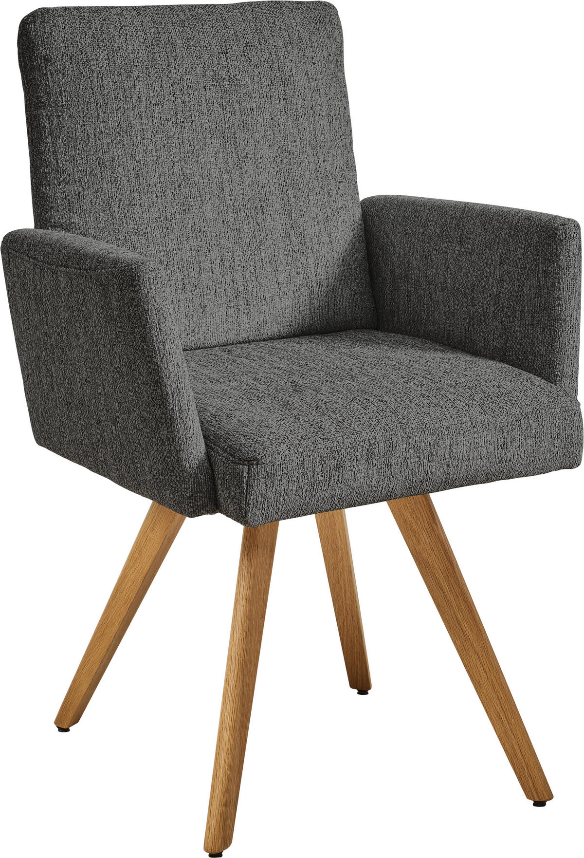 ARMLEHNSTUHL  in Chenille  - Eichefarben/Grau, Design, Holz/Textil (56/92/60cm) - Dieter Knoll