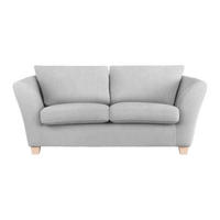 2-SITZER-SOFA in chenille couleur argentée  - couleur écru/couleur argentée, textile/bois (190/70-85/95cm) - MID.YOU