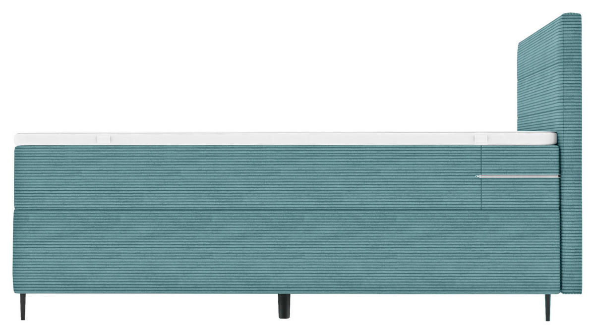 BOXSPRINGBETT 180/200 cm  in Türkis  - Türkis/Schwarz, Konventionell, Textil/Metall (180/200cm) - Carryhome