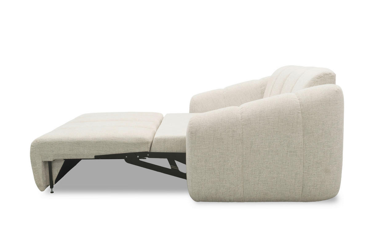 SCHLAFSOFA Chenille Beige  - Beige/Schwarz, MODERN, Kunststoff/Textil (192/85/110cm) - Livetastic