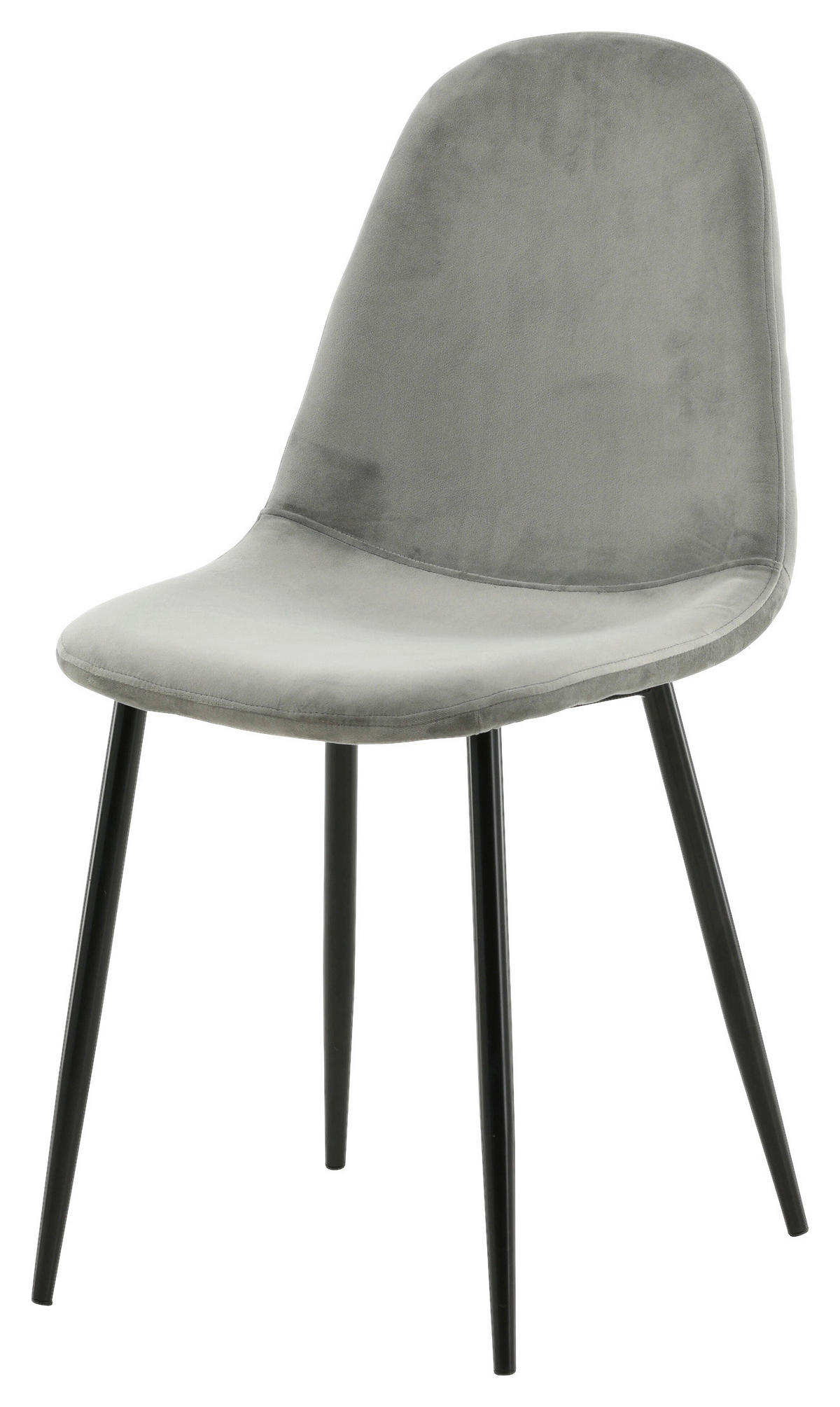 STUHL-SET 2 Stück  in Stahl Samt Metall, Textil  - Schwarz/Grau, Design, Textil/Metall (42,5/88/53cm) - Livetastic