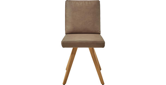 STUHL  in Mikrofaser Holz, Textil  - Taupe/Eichefarben, Design, Holz/Textil (46/94/58cm) - Dieter Knoll