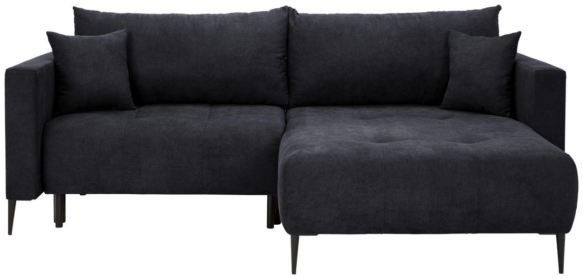 KUTNA GARNITURA tekstil  crna   - crna, Konvencionalno, tekstil/metal (226/155cm) - Carryhome