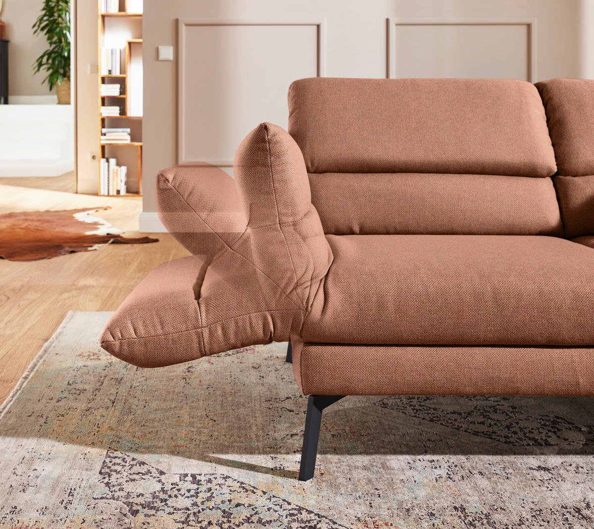 2-SITZER-SOFA Flachgewebe Rostfarben, Orange  - Rostfarben/Schwarz, Design, Textil/Metall (178-226/83-113/96-177cm) - Dieter Knoll