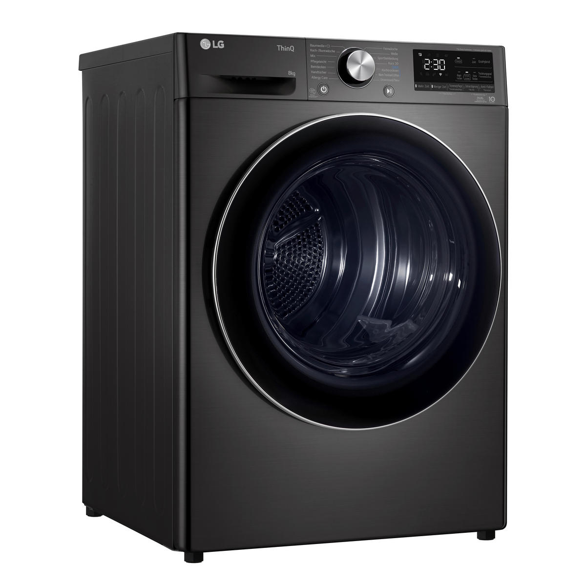 WÄRMEPUMPENTROCKNER RT80V9B  - Chromfarben/Schwarz, Basics, Glas/Kunststoff (60/85/66cm) - LG