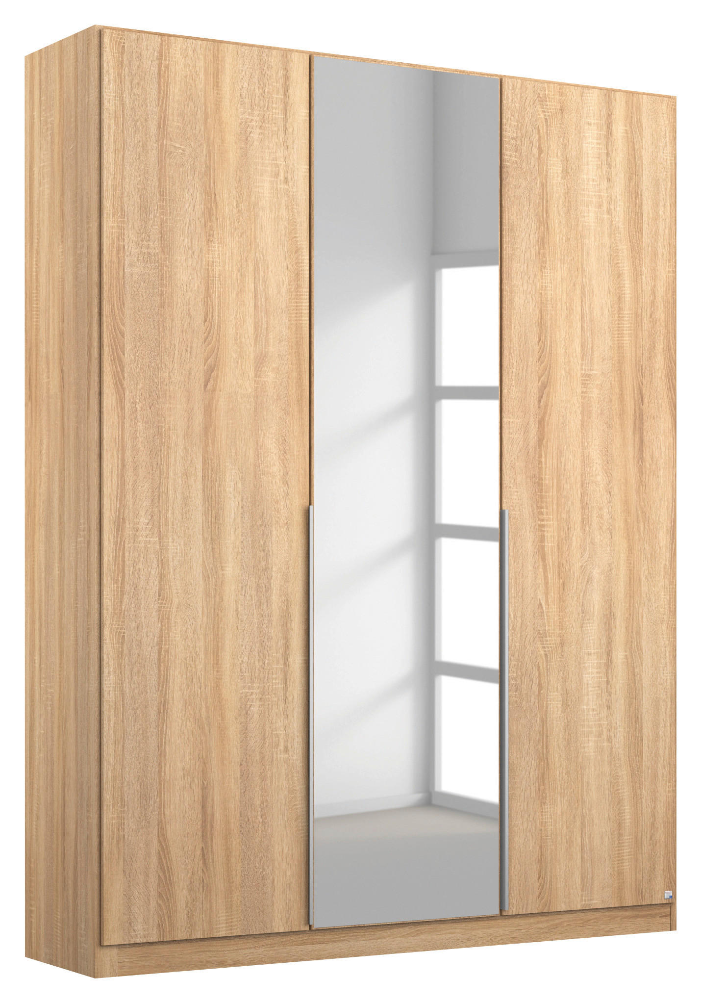 DREHTÜRENSCHRANK Sonoma Eiche, Silberfarben  - Silberfarben/Alufarben, Modern, Holzwerkstoff/Metall (136/229/54cm) - Rauch Möbel