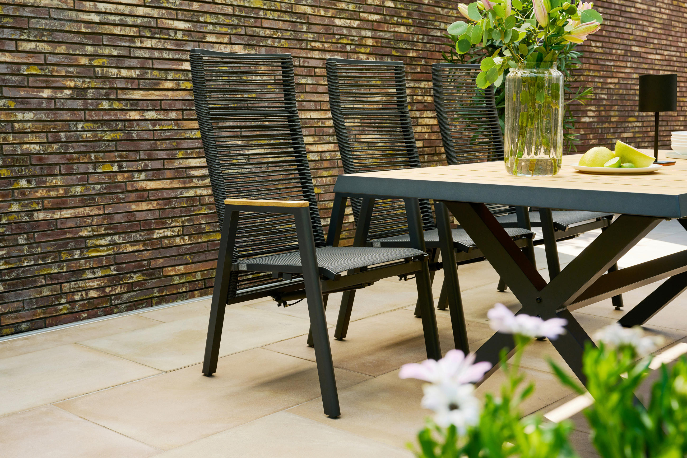 GARTENSESSEL Holz, Metall, Kunststoff Grau  - Grau, Basics, Holz/Kunststoff (56/113/77cm) - Siena Garden