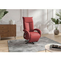 SESSEL in Echtleder Rot  - Rot/Schwarz, Konventionell, Leder/Metall (74/112/82cm) - Sit & More