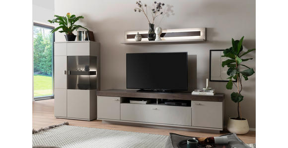TV-ELEMENT Grau, Eichefarben 210/58/50 cm - Eichefarben/Grau, Design, Holzwerkstoff/Metall (210/58/50cm) - Novel