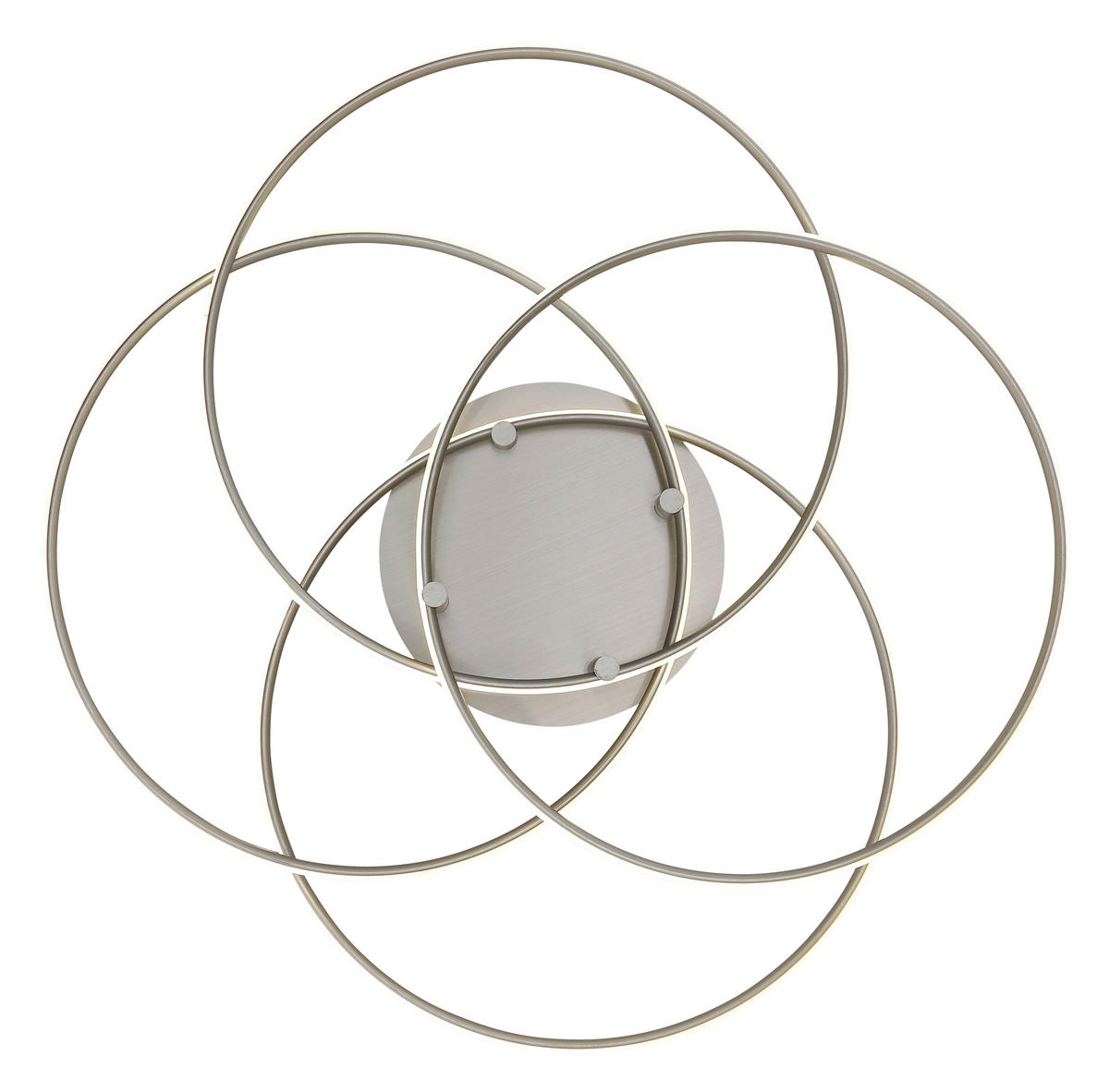 LED-DECKENLEUCHTE 51,5/11,4 cm   - Weiß/Nickelfarben, Design, Kunststoff/Metall (51,5/11,4cm) - Globo