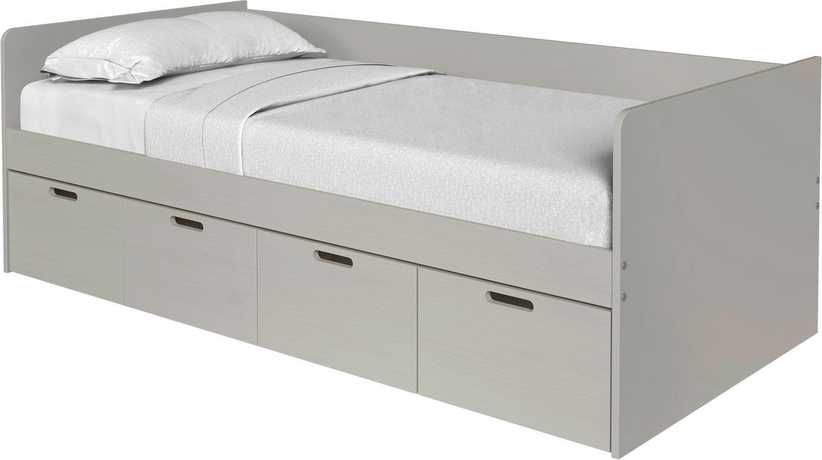 STAURAUMBETT 90/200 cm  in Taupe  - Taupe/Naturfarben, MODERN, Holz/Holzwerkstoff (90/200cm) - MID.YOU