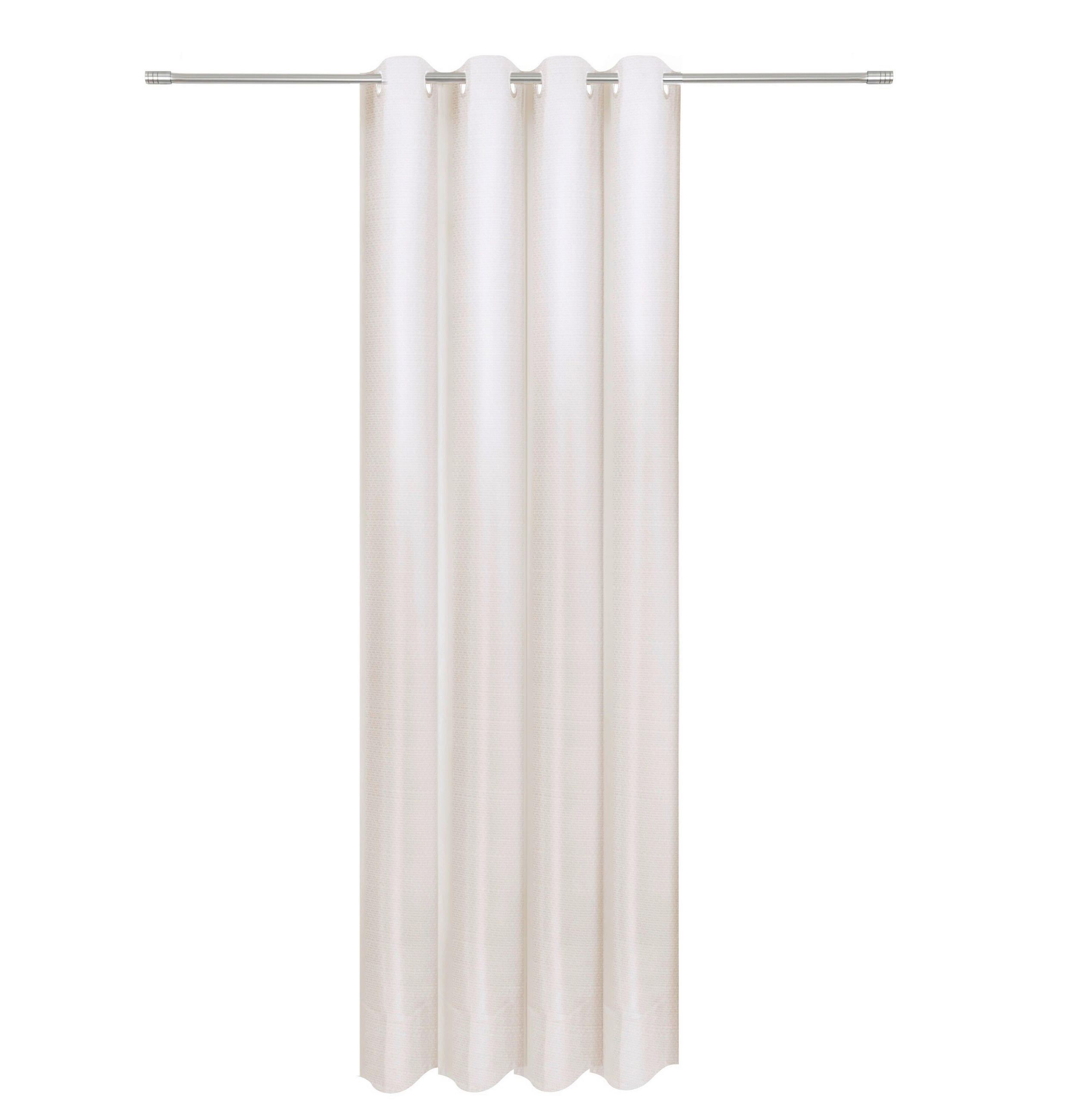 ÖSENVORHANG halbtransparent  - Weiß, Basics, Textil (135/245cm)