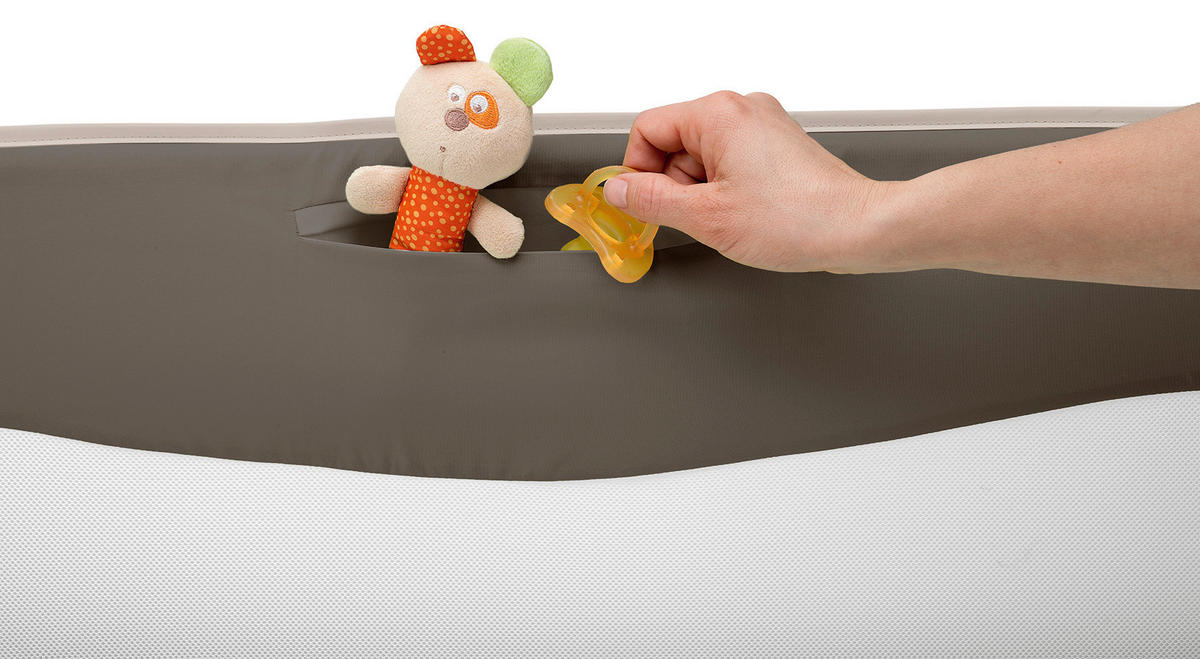 BETTSCHUTZGITTER 135/46 cm  - Braun, Basics, Textil/Metall (135/46cm) - Chicco