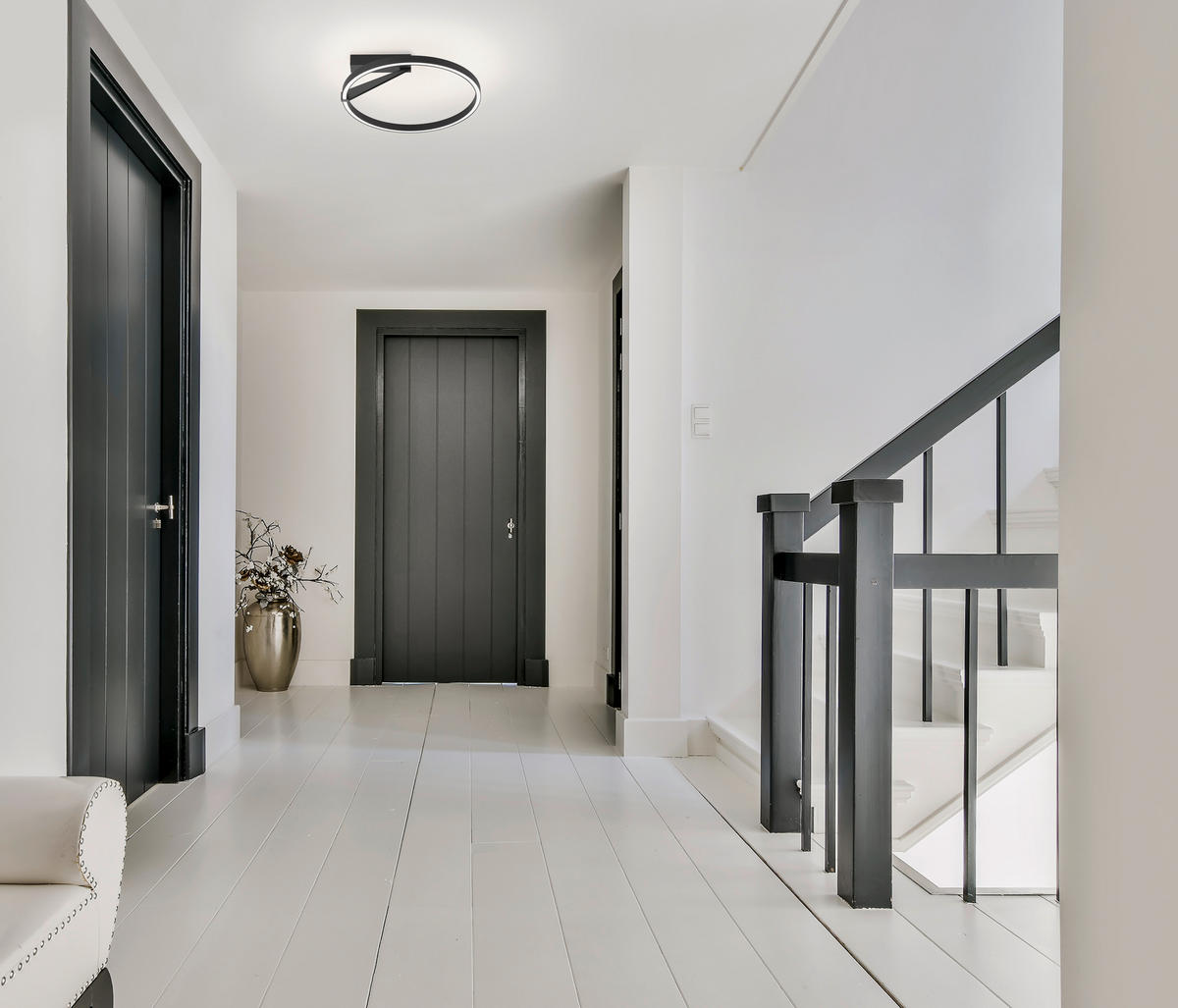 LED-DECKENLEUCHTE Elara 45/15.5 cm   - Schwarz, Design, Kunststoff/Metall (45/15.5cm) - Helestra